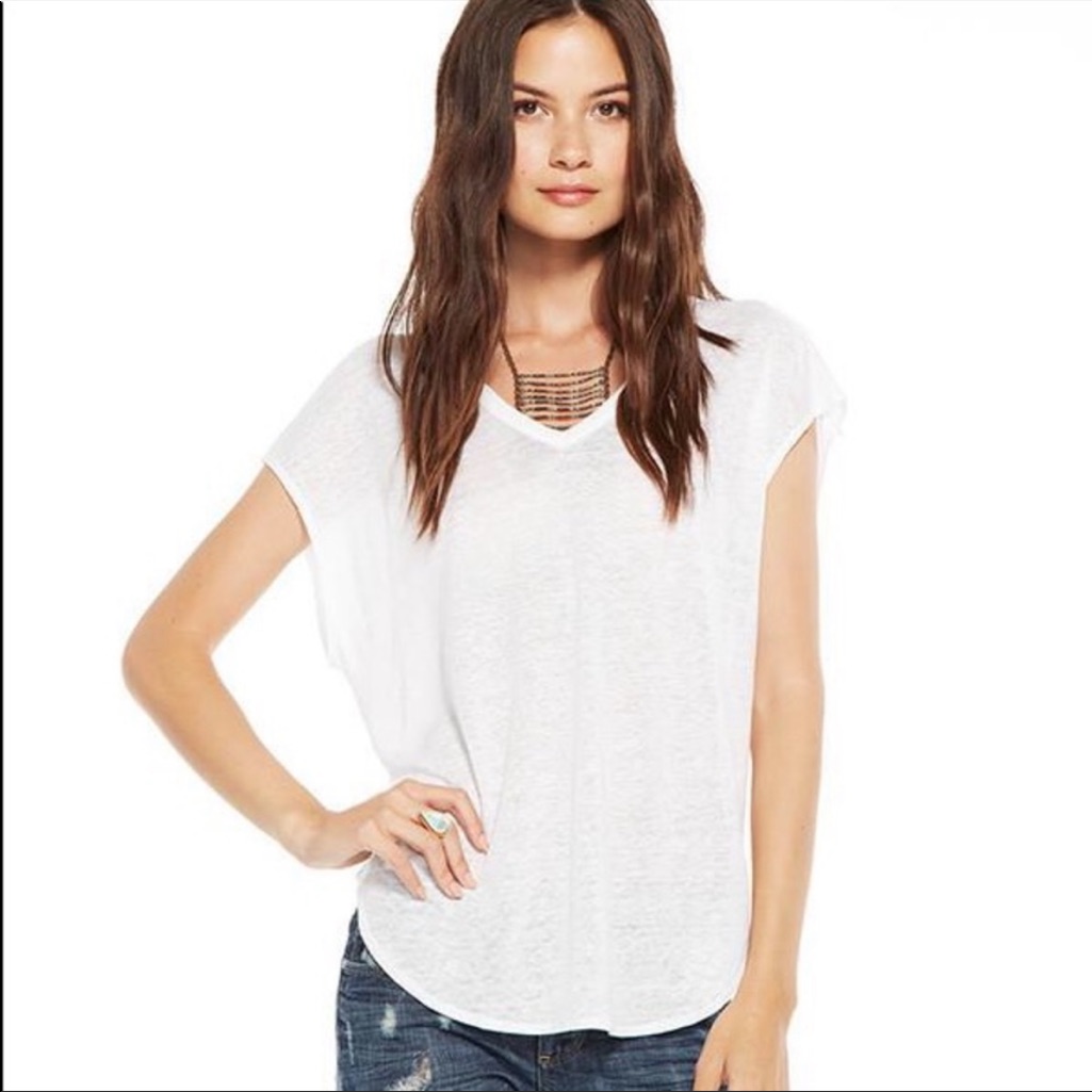 Nwt Chaser Double V Dolman Tee In White